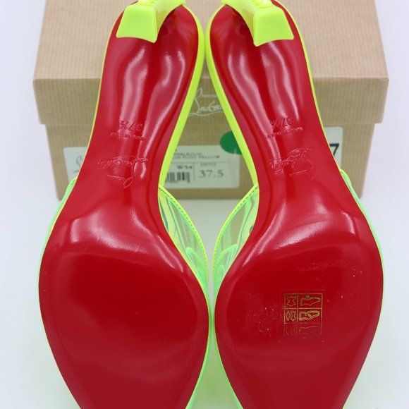 Christian Louboutin Condorapik Yellow Iridescent Spike Mule Sandals - Picture 9 of 13